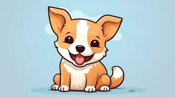 A cute dog cartoon vector icon illustration, generated by AI photo