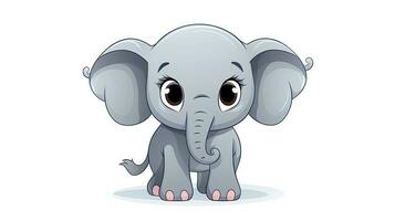 Vector illustration of a cute elephant, generated by AI photo