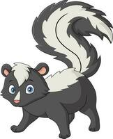 Cute skunk cartoon on white background vector