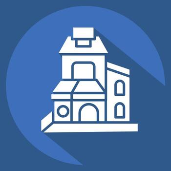 Icon Duplex. related to Accommodations symbol. long shadow style. simple design editable. simple illustration vector