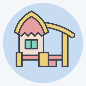 Icon Hut. related to Accommodations symbol. color mate style. simple design editable. simple illustration vector