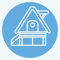 Icon Vacation Home. related to Accommodations symbol. blue eyes style. simple design editable. simple illustration vector