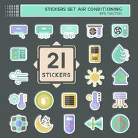 Sticker Set Air Conditioning. related to Electronic symbol. simple design editable. simple illustration vector