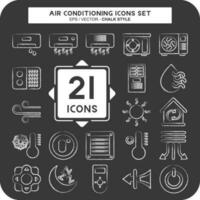 Icon Set Air Conditioning. related to Electronic symbol. chalk Style. simple design editable. simple illustration vector