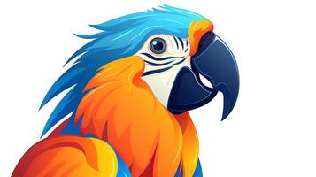 Close-up vector of a beautiful Macaw bird, generated by AI photo