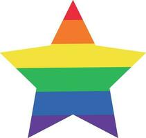 estrella color arco iris lgbt bandera. vector