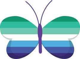 Butterfly gay flag color decoration. vector