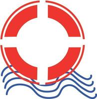 Lifebuoy and waves for decoration. vector