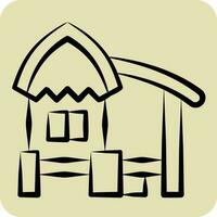 Icon Hut. related to Accommodations symbol. hand drawn style. simple design editable. simple illustration vector