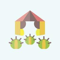 Icon Desert Tent. related to Accommodations symbol. flat style. simple design editable. simple illustration vector