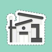 Sticker line cut Bungalow. related to Accommodations symbol. simple design editable. simple illustration vector