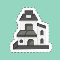 Sticker line cut Duplex. related to Accommodations symbol. simple design editable. simple illustration vector