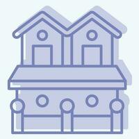 Icon Town House 2. related to Accommodations symbol. two tone style. simple design editable. simple illustration vector