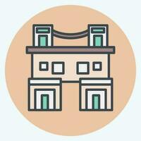 Icon Town Home. related to Accommodations symbol. color mate style. simple design editable. simple illustration vector
