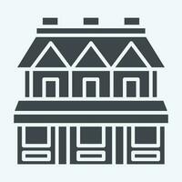 Icon Town House. related to Accommodations symbol. glyph style. simple design editable. simple illustration vector