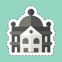Sticker line cut Stately Home. related to Accommodations symbol. simple design editable. simple illustration vector