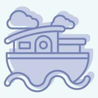 Icon House Boat. related to Accommodations symbol. two tone style. simple design editable. simple illustration vector