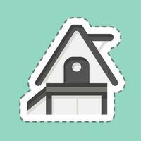 Sticker line cut Vacation Home. related to Accommodations symbol. simple design editable. simple illustration vector