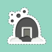 Sticker line cut Igloo. related to Accommodations symbol. simple design editable. simple illustration vector