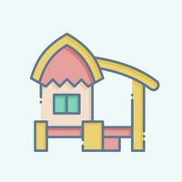 Icon Hut. related to Accommodations symbol. doodle style. simple design editable. simple illustration vector