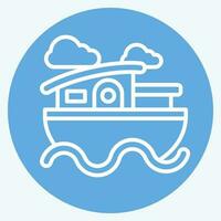 Icon House Boat. related to Accommodations symbol. blue eyes style. simple design editable. simple illustration vector