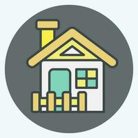 Icon Cabin. related to Accommodations symbol. color mate style. simple design editable. simple illustration vector