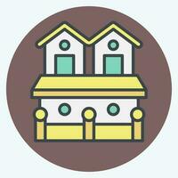 Icon Town House 2. related to Accommodations symbol. color mate style. simple design editable. simple illustration vector