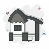 Icon Hut. related to Accommodations symbol. comic style. simple design editable. simple illustration vector