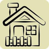 Icon Cabin. related to Accommodations symbol. hand drawn style. simple design editable. simple illustration vector