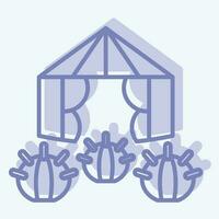 Icon Desert Tent. related to Accommodations symbol. two tone style. simple design editable. simple illustration vector