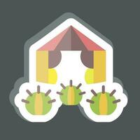 Sticker Desert Tent. related to Accommodations symbol. simple design editable. simple illustration vector