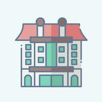 Icon Apartment. related to Accommodations symbol. doodle style. simple design editable. simple illustration vector