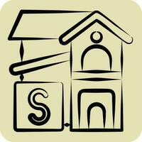 Icon Rent Room. related to Accommodations symbol. hand drawn style. simple design editable. simple illustration vector