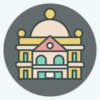 Icon Stately Home. related to Accommodations symbol. color mate style. simple design editable. simple illustration vector