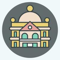 Icon Stately Home. related to Accommodations symbol. color mate style. simple design editable. simple illustration vector