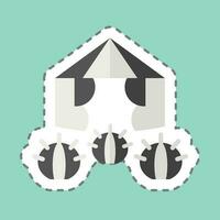 Sticker line cut Desert Tent. related to Accommodations symbol. simple design editable. simple illustration vector
