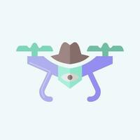 Icon Spy Drone. related to Drone symbol. flat style. simple design editable. simple illustration vector