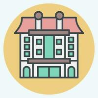 Icon Apartment. related to Accommodations symbol. color mate style. simple design editable. simple illustration vector