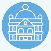 Icon Stately Home. related to Accommodations symbol. blue eyes style. simple design editable. simple illustration vector
