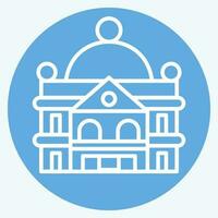 Icon Stately Home. related to Accommodations symbol. blue eyes style. simple design editable. simple illustration vector