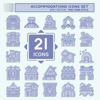 Set Accommodations . related to Building symbol. two tone style. simple design editable. simple illustration vector