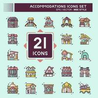 Set Accommodations . related to Building symbol. MBE style. simple design editable. simple illustration vector