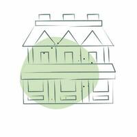 Icon Town House. related to Accommodations symbol. Color Spot Style. simple design editable. simple illustration vector