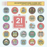 Set Accommodations . related to Building symbol. color mate style. simple design editable. simple illustration vector