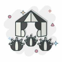 Icon Desert Tent. related to Accommodations symbol. comic style. simple design editable. simple illustration vector