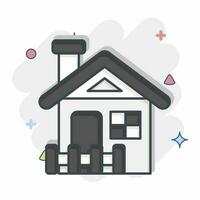 Icon Cabin. related to Accommodations symbol. comic style. simple design editable. simple illustration vector