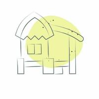 Icon Hut. related to Accommodations symbol. Color Spot Style. simple design editable. simple illustration vector