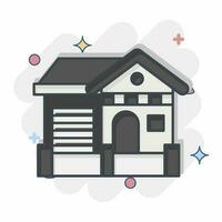 Icon Cottage. related to Accommodations symbol. comic style. simple design editable. simple illustration vector