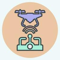 Icon Wireless Control. related to Drone symbol. color mate style. simple design editable. simple illustration vector