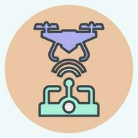 Icon Wireless Control. related to Drone symbol. color mate style. simple design editable. simple illustration vector